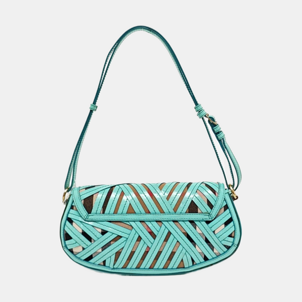 Henley Quilted Calfskin Blue