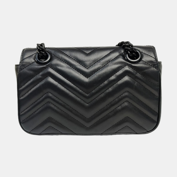 GG Marmont Small Quilted Calfskin Black