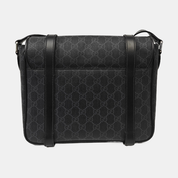 Monogram Coated Canvas Shoulder Bag Black