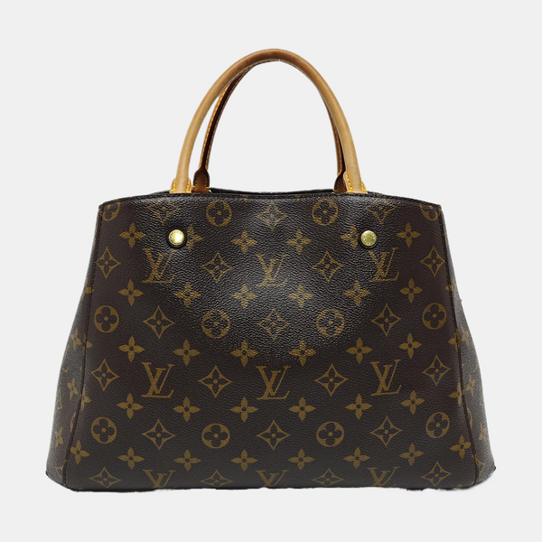 MONTAIGNE GM Monogram Coated Canvas Brown