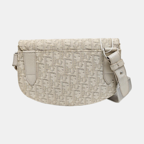 Saddle Medium Oblique Canvas Beige