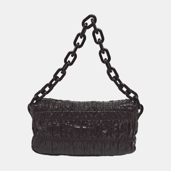 Quilted Lambskin Shoulder Bag Brown