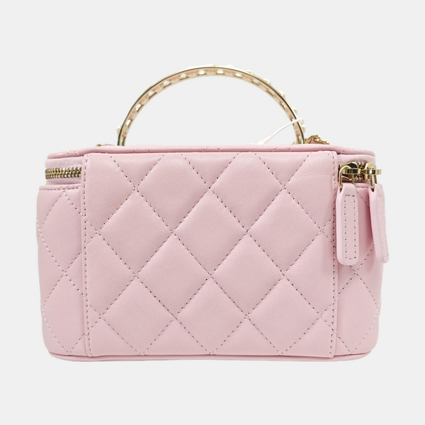 VANITY CASE Quilted Lambskin Pink