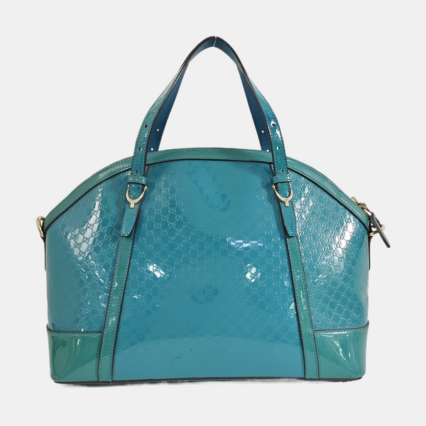 Monogram Patent Leather Shoulder Bag Blue