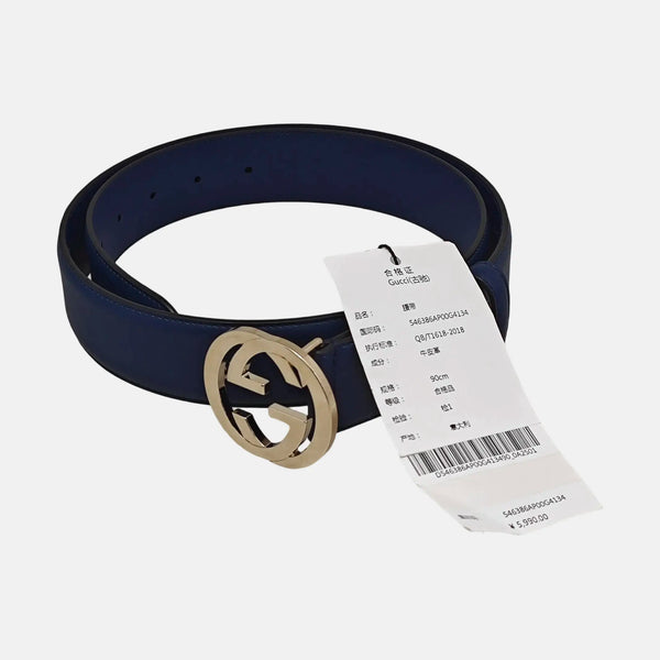 Leather Belt Blue