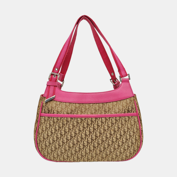 Oblique Canvas Top Handle Bag Beige