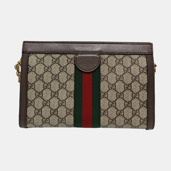 Ophidia Medium Monogram Coated Canvas Beige