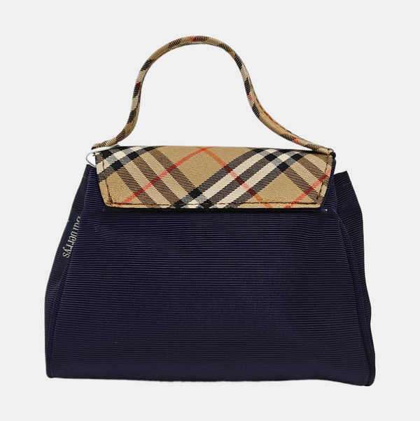 Fabric Top Handle Bag Blue
