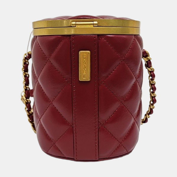 CROWN BOX VANITY Quilted Lambskin Red