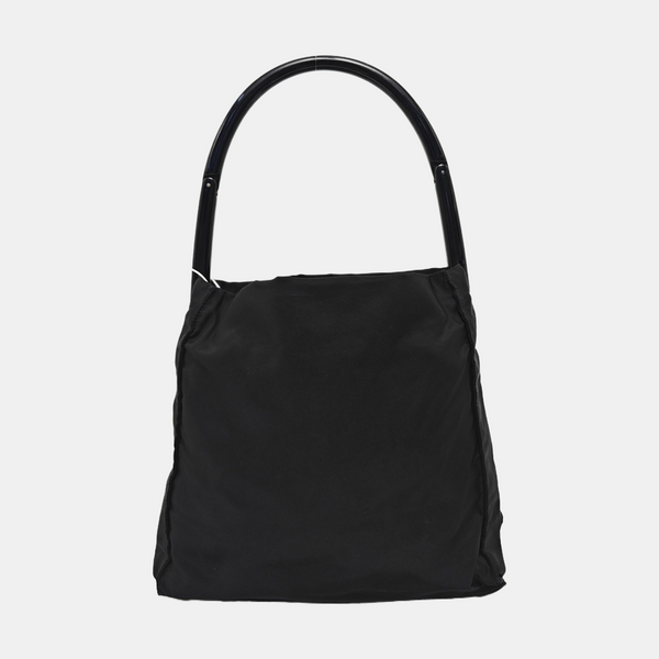 Bolso de mano de nailon negro