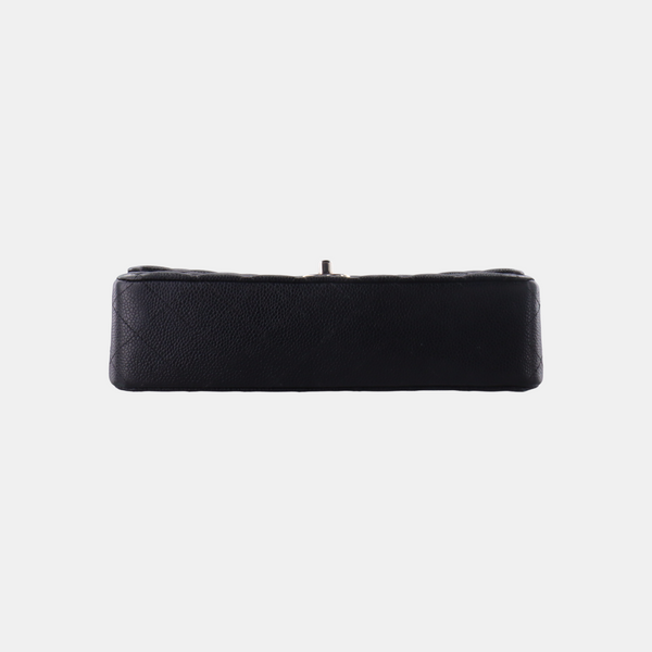 CLASSIC FLAP Medium Quilted Grained Calfskin Black