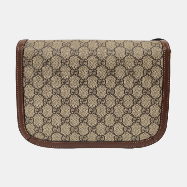 Horsebit 1955 Medium Monogram Coated Canvas Beige