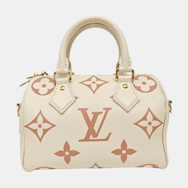 SPEEDY 20 Monogram Calfskin Beige