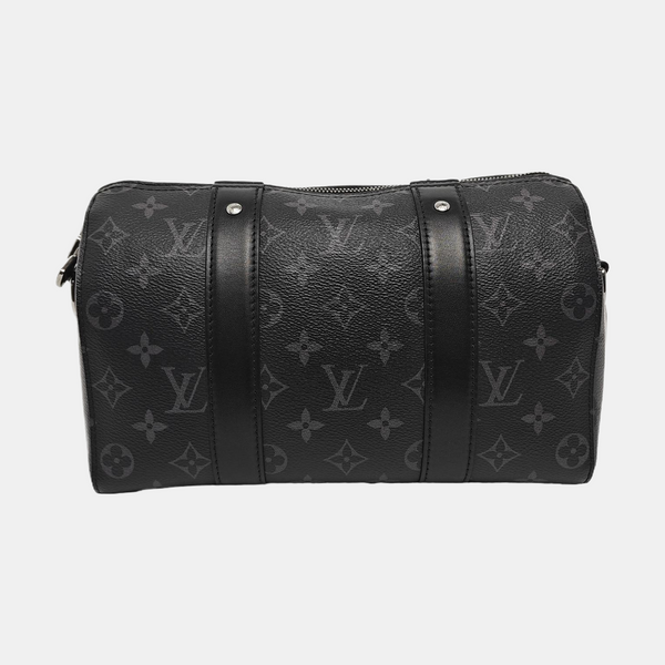 KEEPALL Monogram Coated Canvas Black