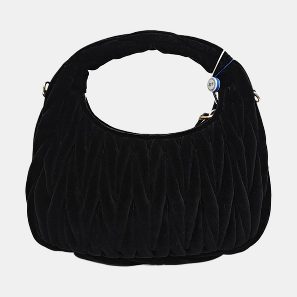 Wander Matelassé Small Quilted Velvet Black