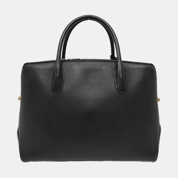 Calfskin Top Handle Bag Black
