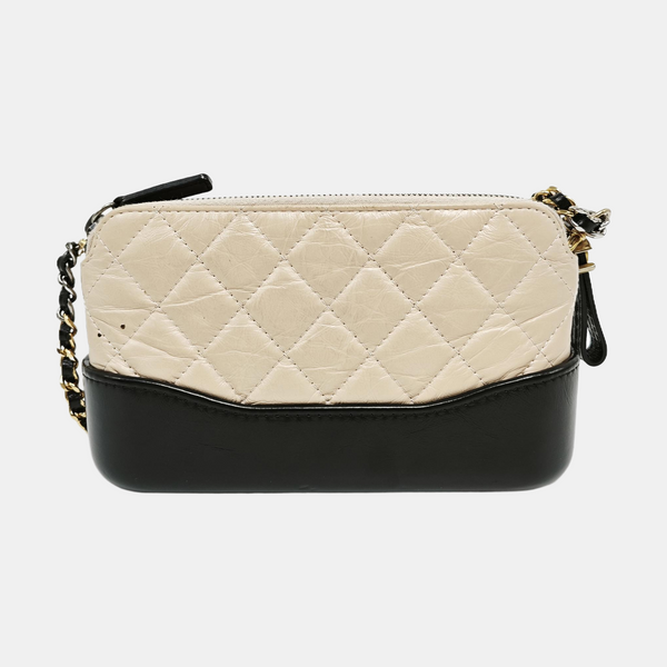 Authenticated pre-owned GABRIELLE Mini Quilted Calfskin Beige - Shoulder Bag at Looply