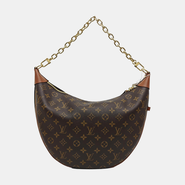 LOOP HOBO Monogram Coated Canvas Brown