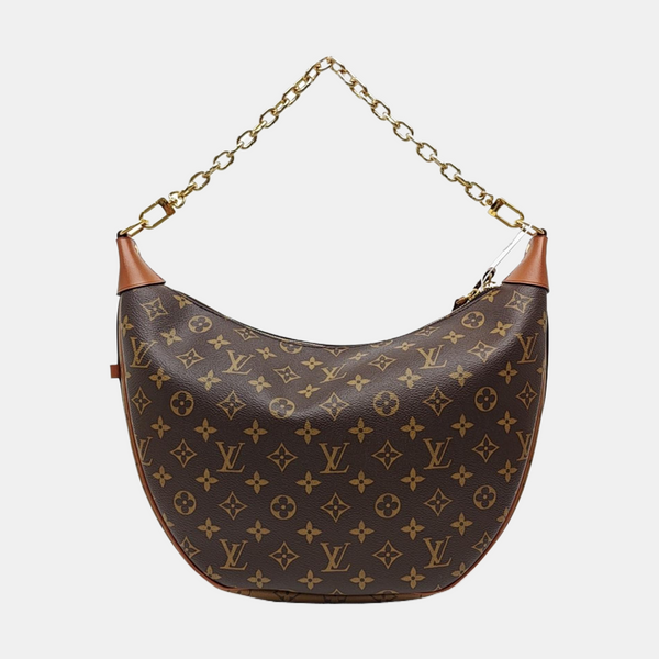 LOOP HOBO Monogram Coated Canvas Brown