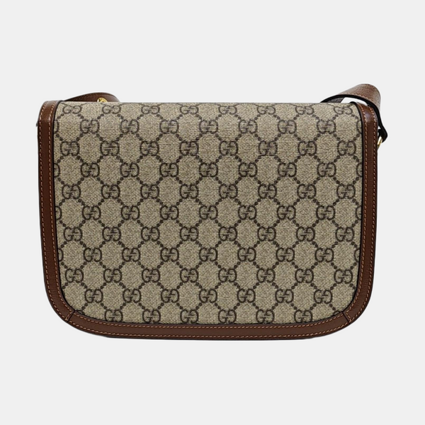 Horsebit 1955 Medium Monogram Coated Canvas Beige