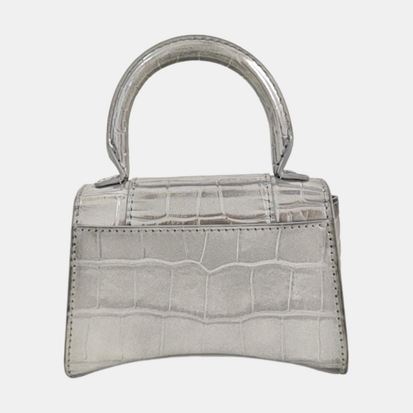 Hourglass Mini Calfskin Silver