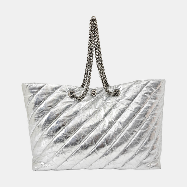 Crush Large Quilted Calfskin Silver