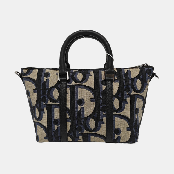 Oblique Canvas Tote Bag Beige