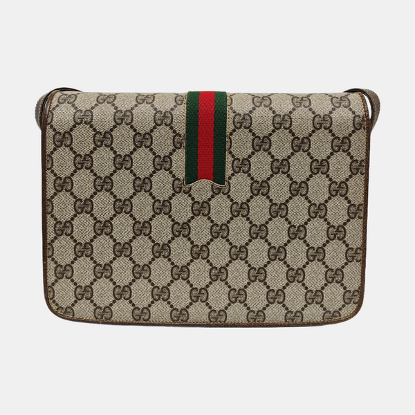 Monogram Coated Canvas Shoulder Bag Brown