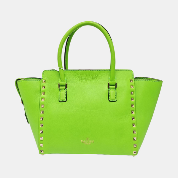 Rockstud Small Calfskin Green