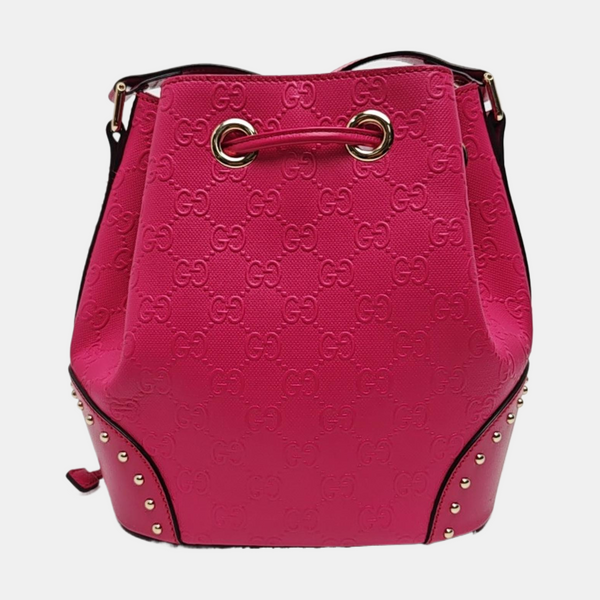 Monogram Calfskin Bucket Bag Red