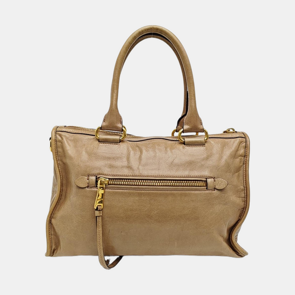 Shoulder Strap Calfskin Beige