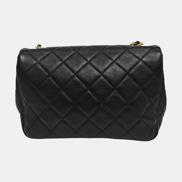 Quilted Calfskin Shoulder Bag Black