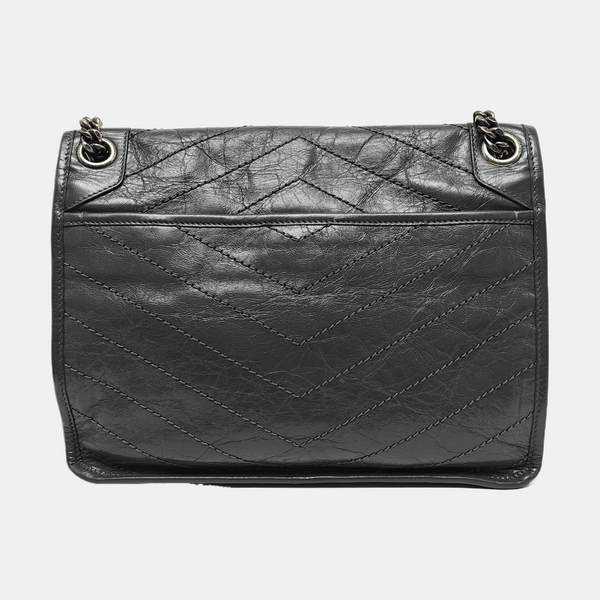 NIKI Medium Chevron Calfskin Gray