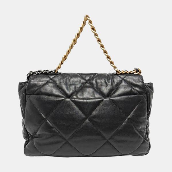 CHANEL 19 Maxi Quilted Lambskin Black