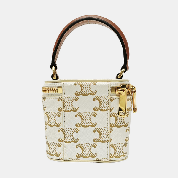 Coated Canvas Shoulder Bag White