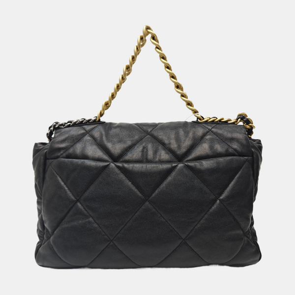 CHANEL 19 Maxi Quilted Lambskin Black