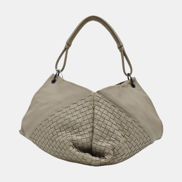 Lambskin Top Handle Bag Gray