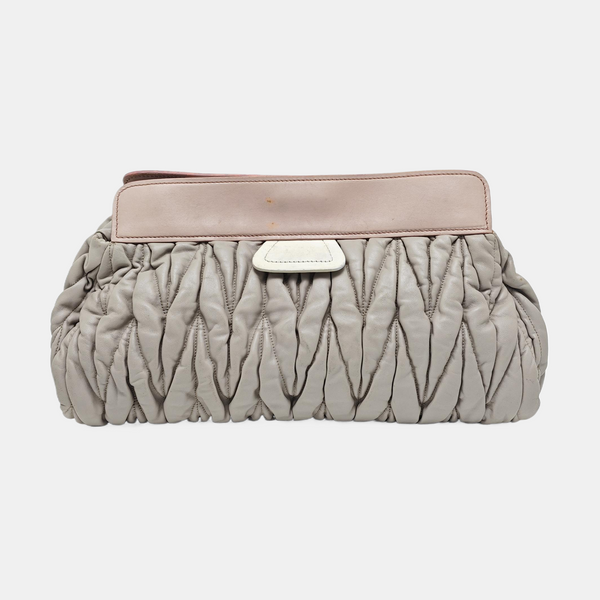 Quilted Lambskin Tote Bag Gray
