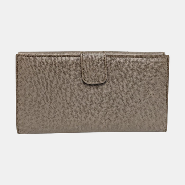 Fold Wallet Saffiano Calfskin Gray Wallet