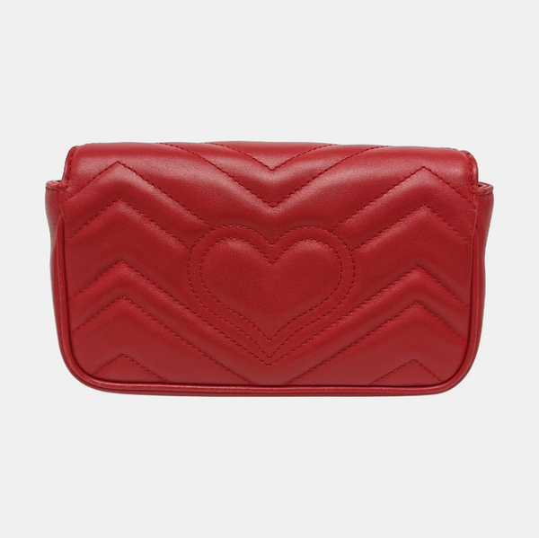 GG Marmont Mini Quilted Calfskin Red