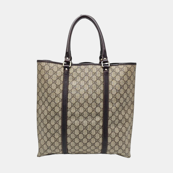 Monogram Coated Canvas Tote Bag Beige