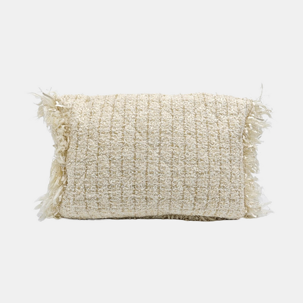 Quilted Wool Clutch White