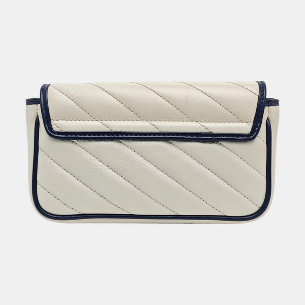 GG Marmont Super Mini Quilted Calfskin White