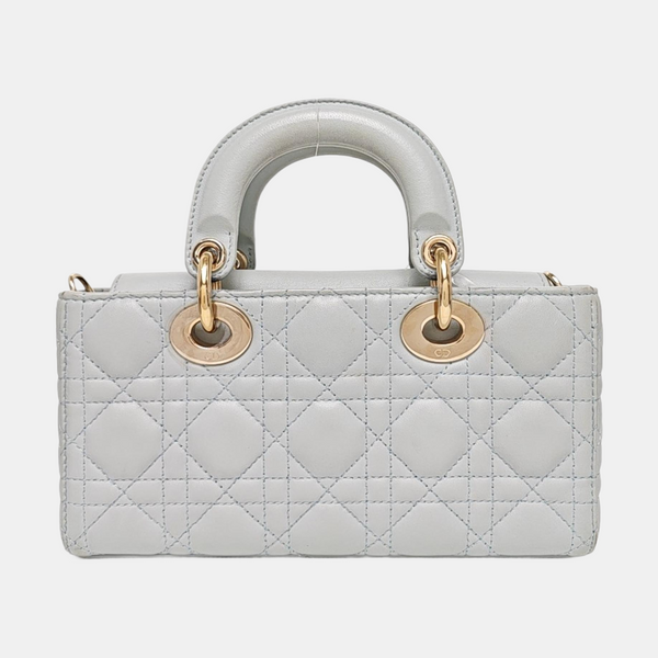 Lady D-Joy de piel de cordero Cannage en azul