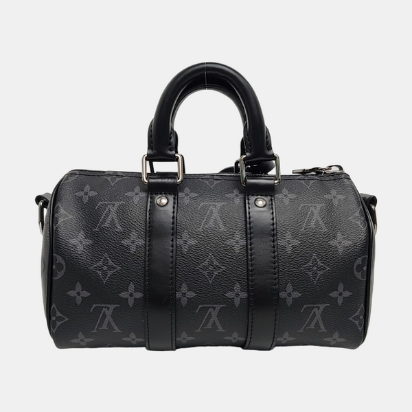 KEEPALL 25 Monogram Coated Canvas Black