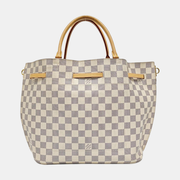 GIROLATA GM Damier Azur Coated Canvas White