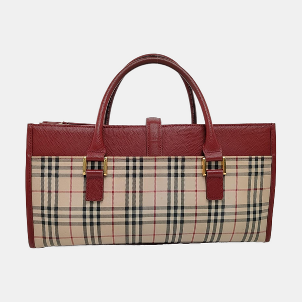 House Check Canvas Tote Canvas Beige
