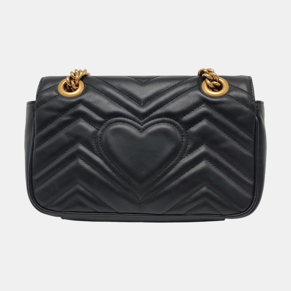 GG Marmont Small Quilted Calfskin Black