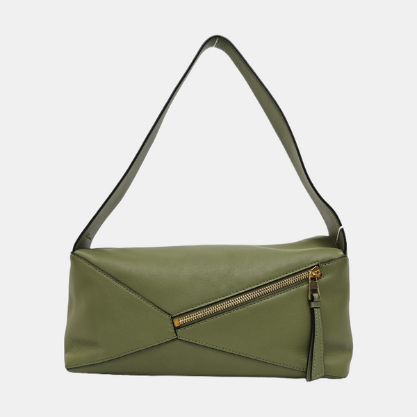 Puzzle Hobo Medium Calfskin Green