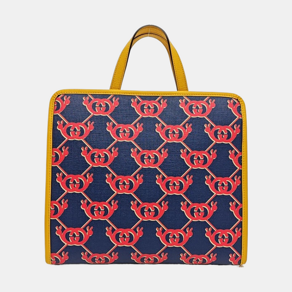 Monogram Coated Canvas Tote Bag Blue